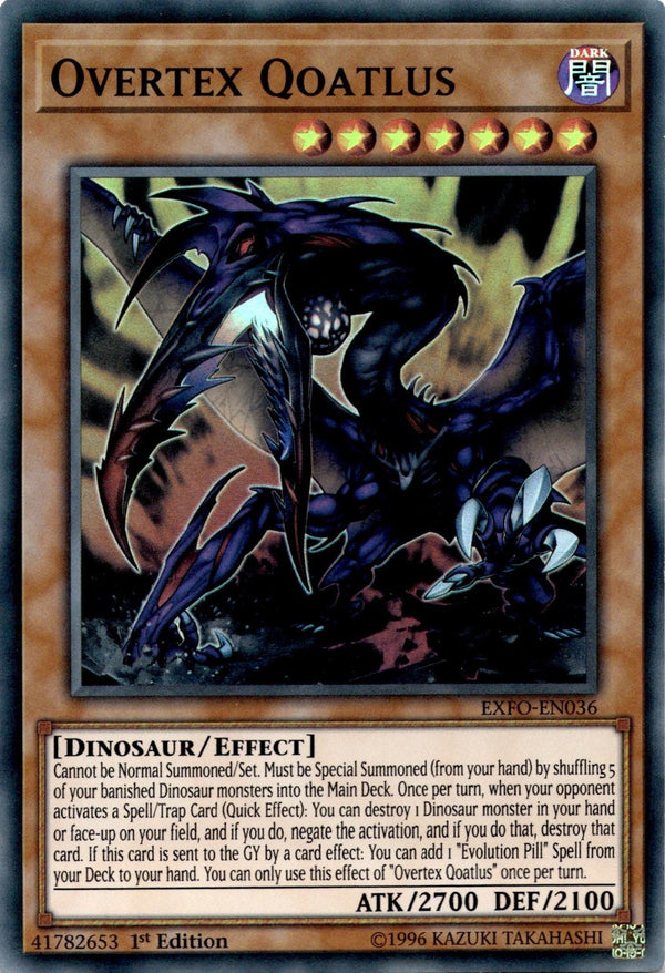 Yugioh Overtex Qoatlus EXFO-EN036 Super Rare 1st Edition MP/LP
