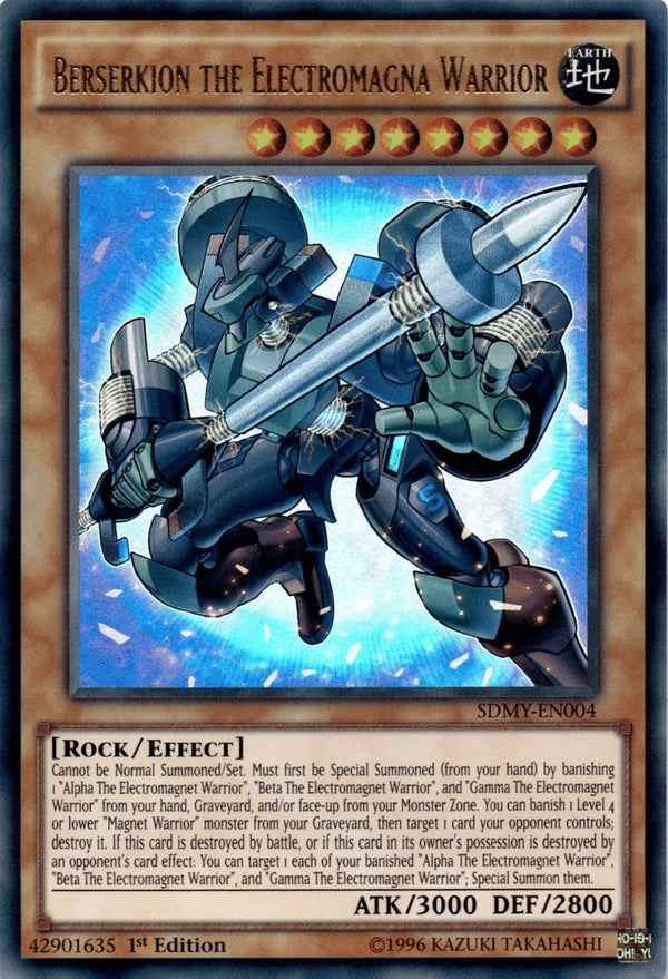 Yugioh Berserkion the Electromagna Warrior SDMY-EN004 Ultra Rare 1st Edition LP