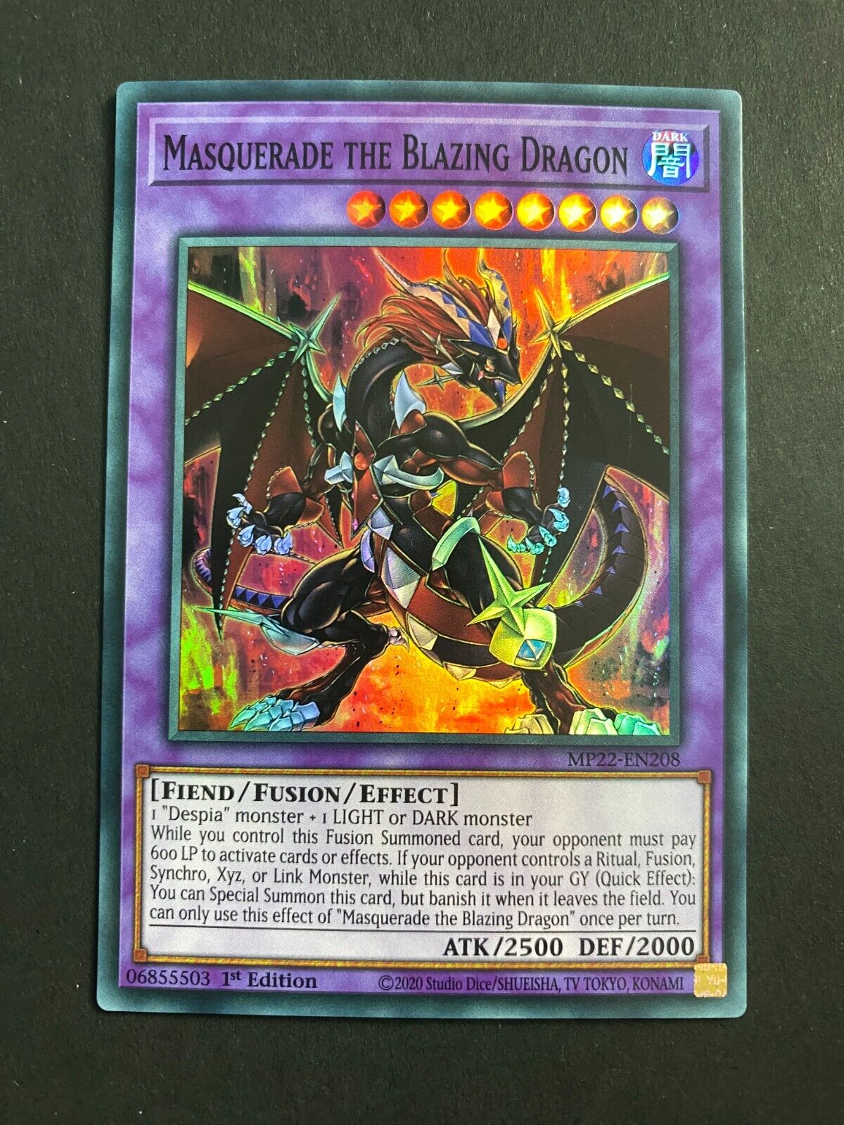 Yugioh Masquerade the Blazing Dragon MP22-EN208 Super Rare 1st Edition NM