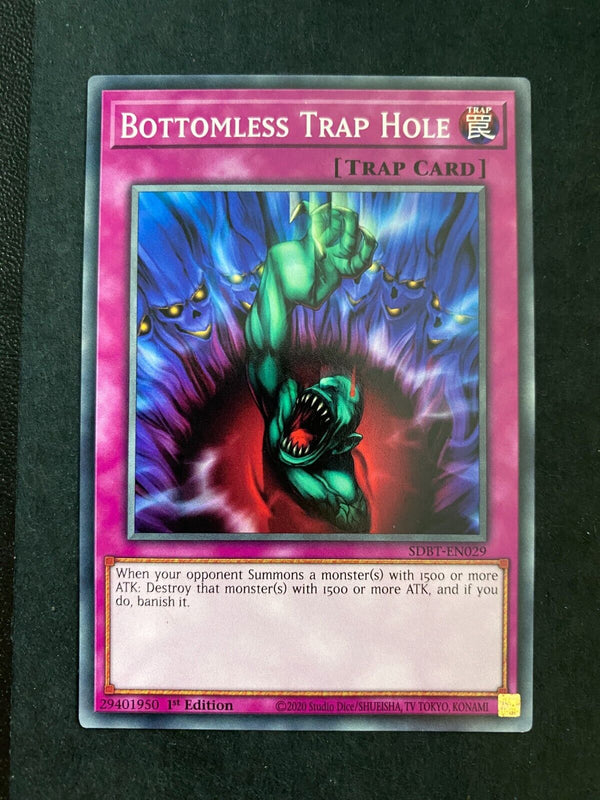 Yugioh Bottomless Trap Hole SDBT-EN029 Common 1st Edition NM