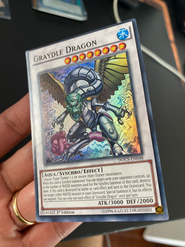 Yugioh Graydle Dragon DOCS-EN048 Super Rare 1st Edition VLP/NM Misprint - Miscut