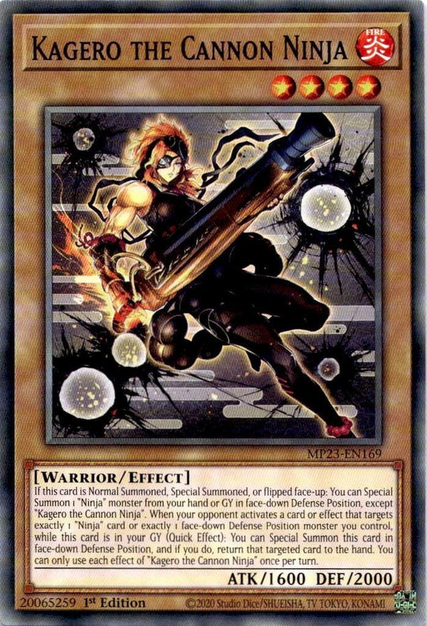 Yugioh Kagero the Cannon Ninja MP23-EN169 Common 1st Edition NM