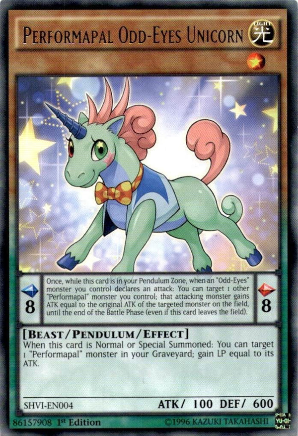 Yugioh Performapal Odd-Eyes Unicorn SHVI-EN004 Rare 1st Edition LP/NM