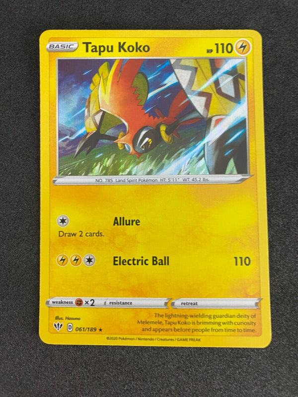 Pokemon Tapu Koko 061/189 Darkness Ablaze Holo NM-MINT 61/189