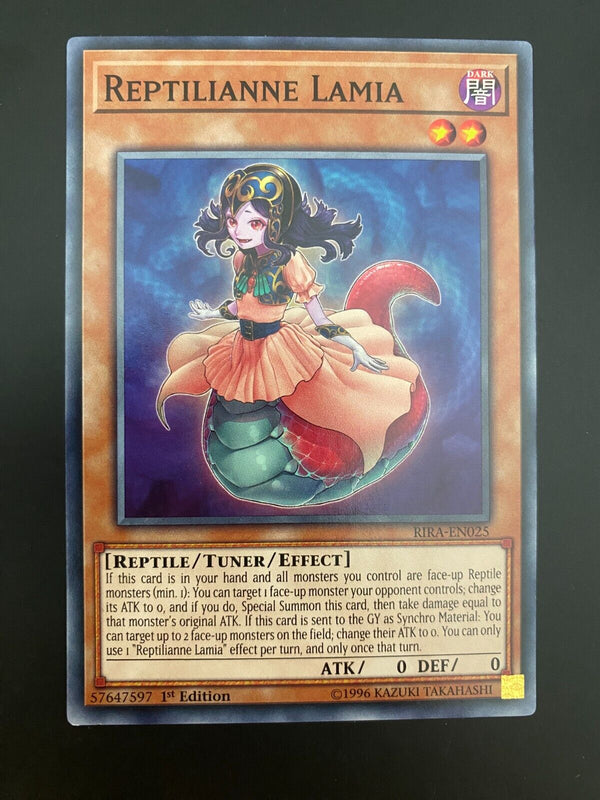 Yugioh Reptilianne Lamia RIRA-EN025 1st Edition Common NM