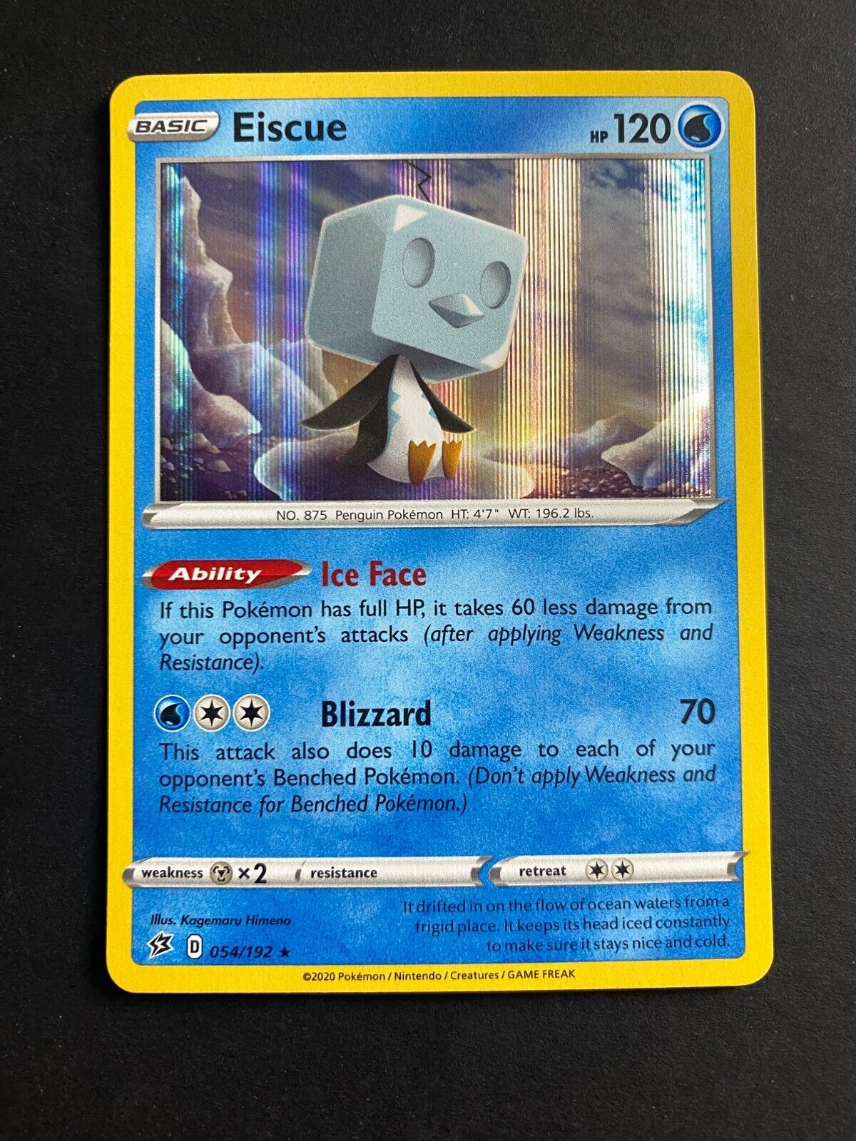 Pokemon Eiscue 054/192 Rebel Clash Holo NM