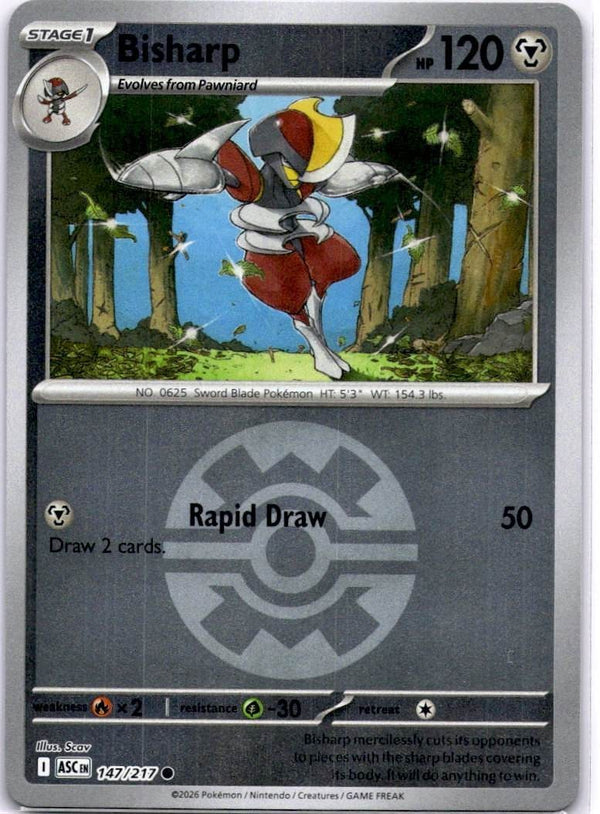 Pokemon Bisharp 147/217 Ascended Heroes Quick Ball NM