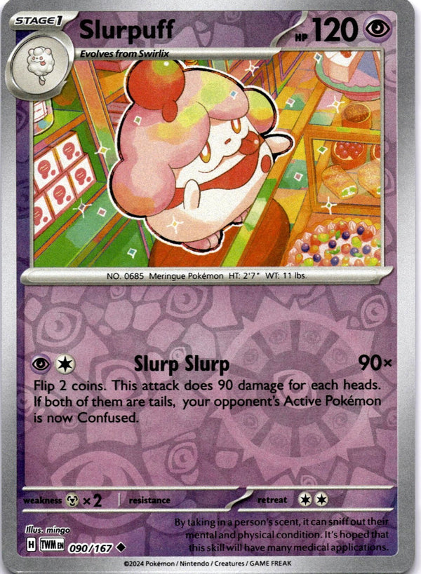 Pokemon Slurpuff 090/167 Twilight Masquerade Reverse Holo NM