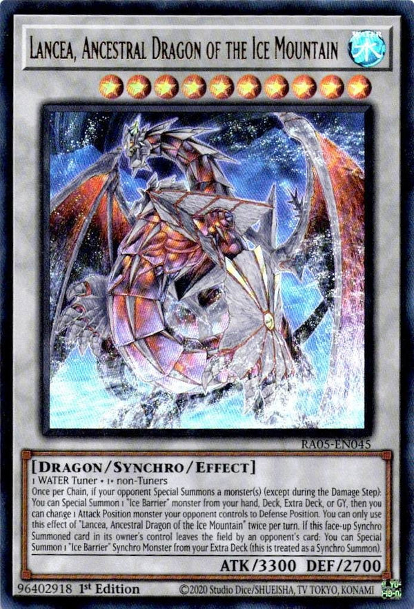Yugioh Lancea, Ancestral Dragon of the Ice Mountain RA05-EN045 NA Print UR NM