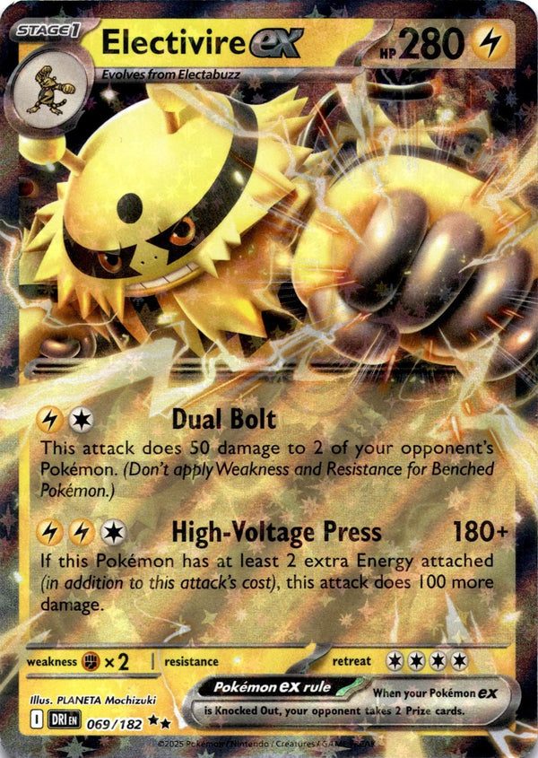Pokemon Electivire EX 069/182 Destined Rivals Full Art Holo NM