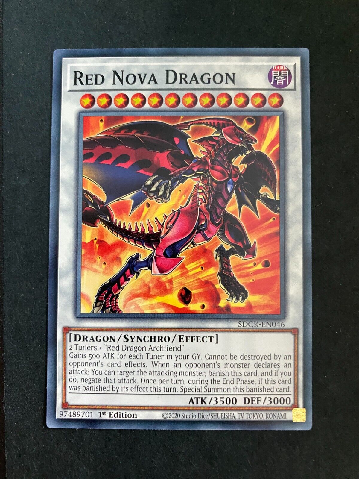 Yugioh Red Nova Dragon SDCK-EN046 Common 1st Edition NM