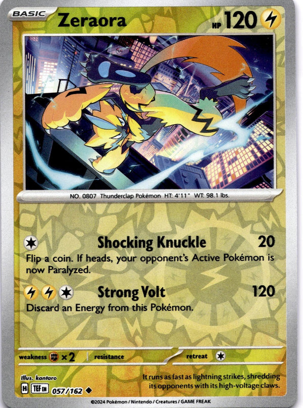 Pokemon Zeraora 057/162 Temporal Forces Reverse Holo NM