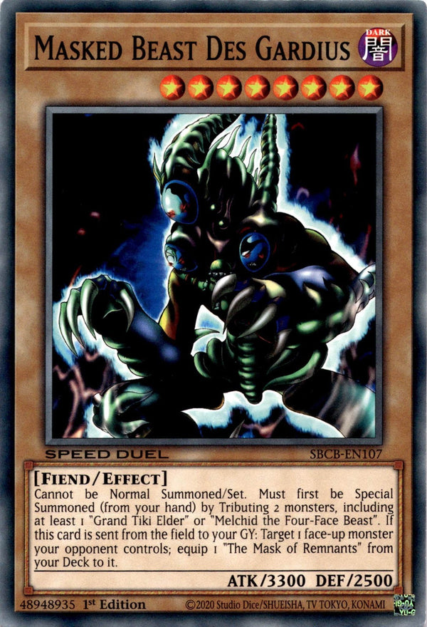 Yugioh Masked Beast Des Gardius SBCB-EN107 Speed Duel Common 1st Edition VLP/NM