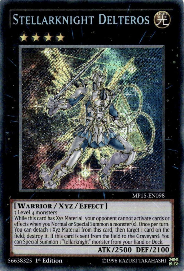Yugioh Stellarknight Delteros MP15-EN098 Secret Rare 1st Edition LP