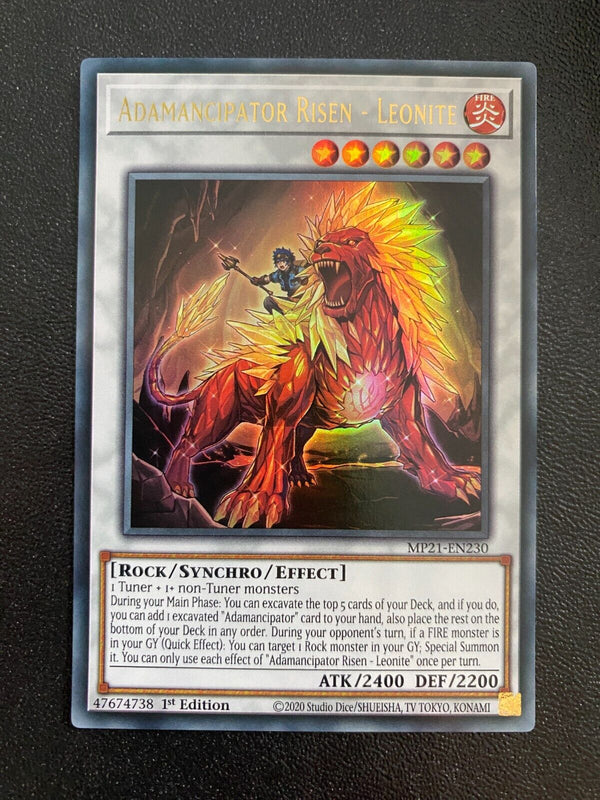 Yugioh Adamancipator Risen - Leonite MP21-EN230 Ultra Rare 1st Edition NM/MINT