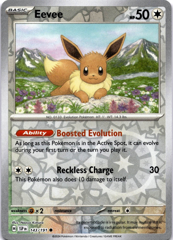 Pokemon Eevee 143/191 Surging Sparks Reverse Holo NM