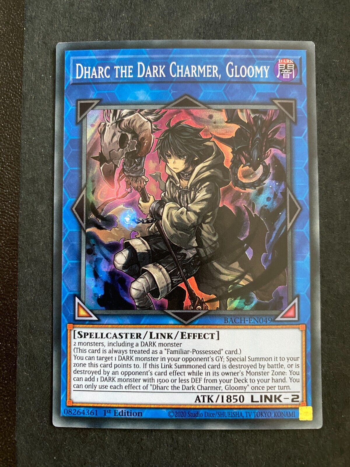 Yugioh Dharc the Dark Charmer, Gloomy BACH-EN049 Super Rare 1st Edition NM