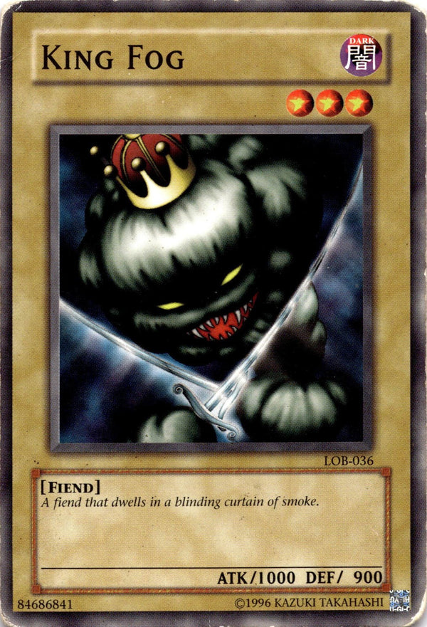 Yugioh King Fog LOB-036 Common Unlimited Edition DAMAGED