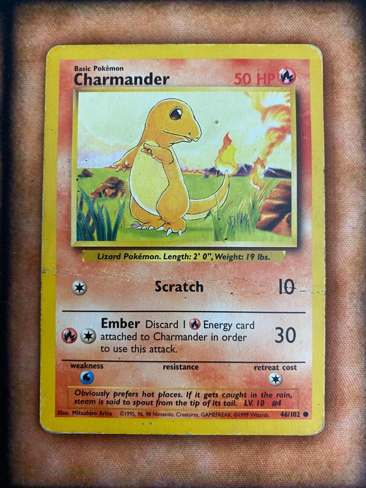 Pokemon Charmander 46/102 Base Set DAMAGED