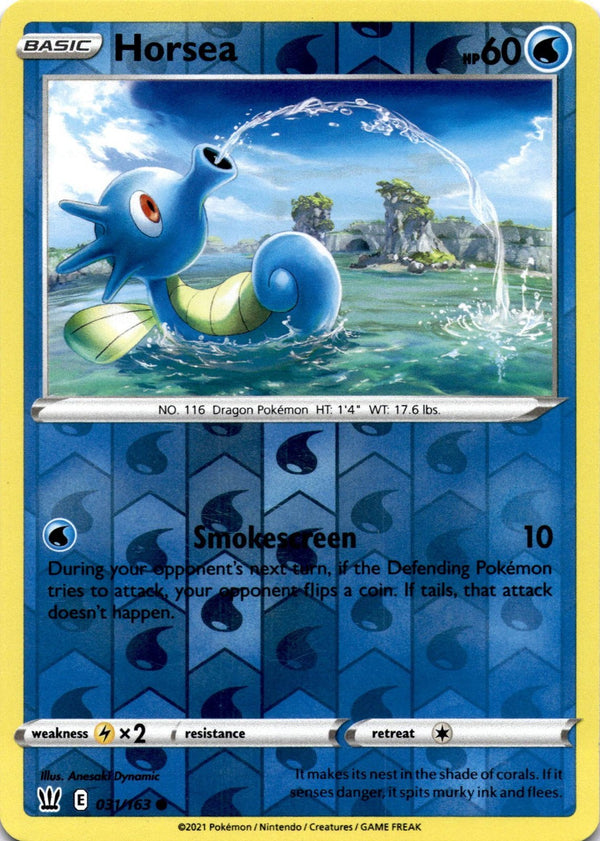 Pokemon Horsea 031/163 Battle Styles Reverse Holo VLP/NM