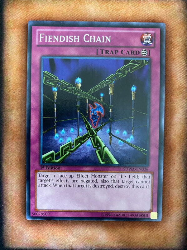 Yugioh Fiendish Chain SDWA-EN036 Common 1st Edition NM/MINT