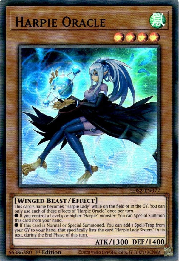 Yugioh Harpie Oracle LDS2-EN077 Blue Ultra Rare 1st Edition NM