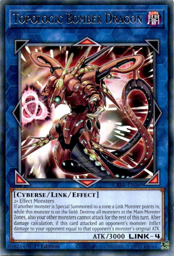 Yugioh Topologic Bomber Dragon CRBR-EN049 Rare 1st Edition NM