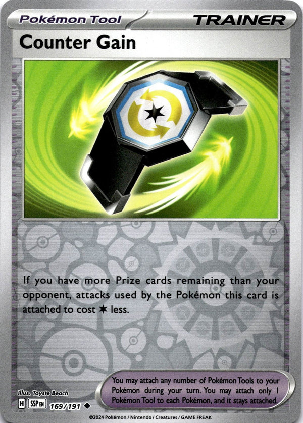 Pokemon Counter Gain 169/191 Surging Sparks Reverse Holo NM
