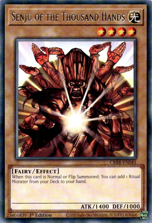 Yugioh Senju of the Thousand Hands CRBR-EN041 Rare 1st Edition NM