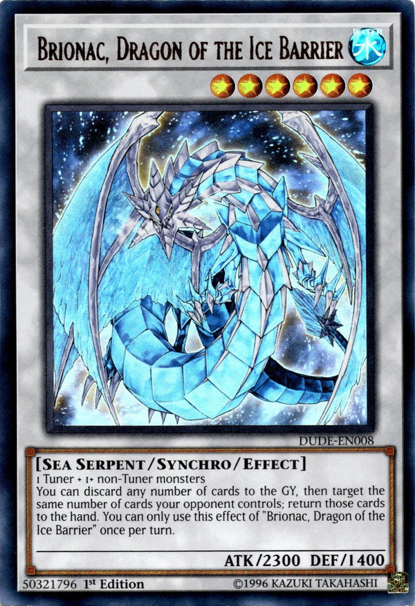 Yugioh Brionac, Dragon of the Ice Barrier DUDE-EN008 Ultra Rare 1st Edition NM