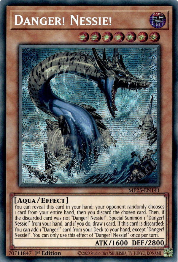 Yugioh Danger! Nessie! MP25-EN141 Secret Rare 1st Edition NM