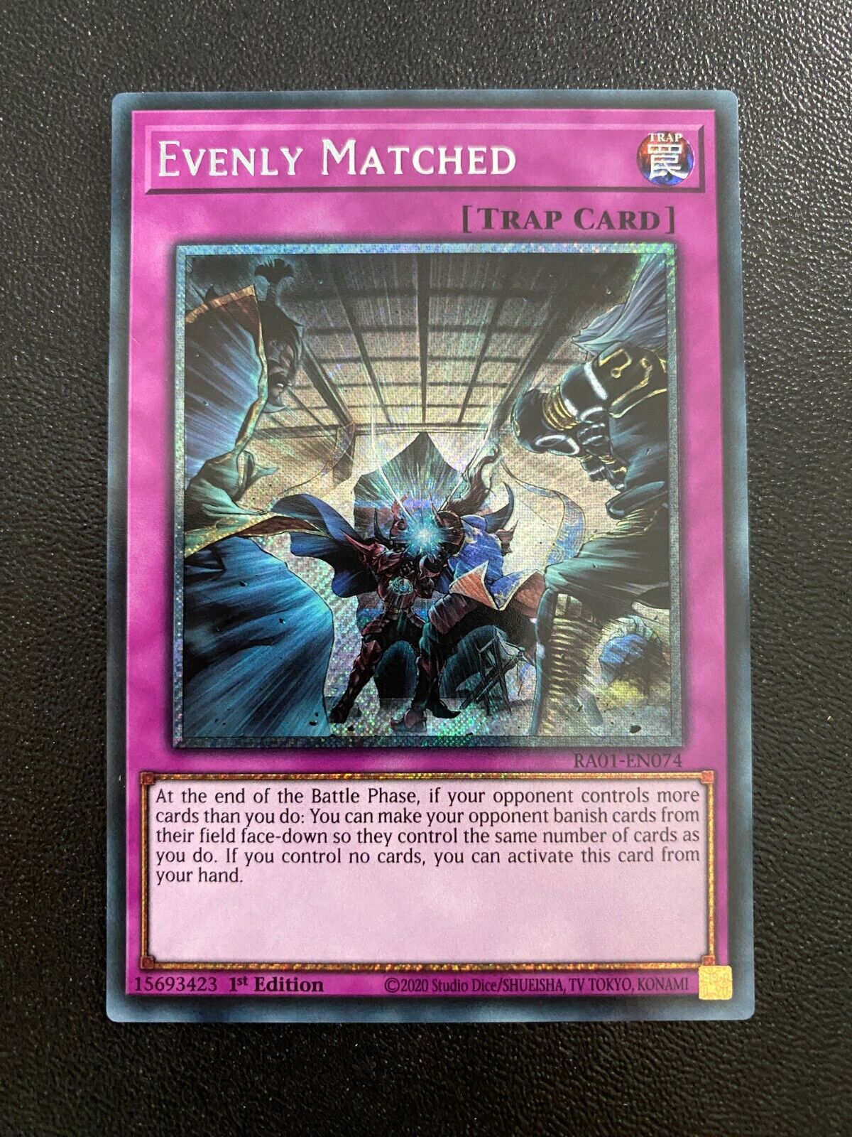 Yugioh Evenly Matched RA01-EN074 Platinum Secret Rare 1st Edition NM