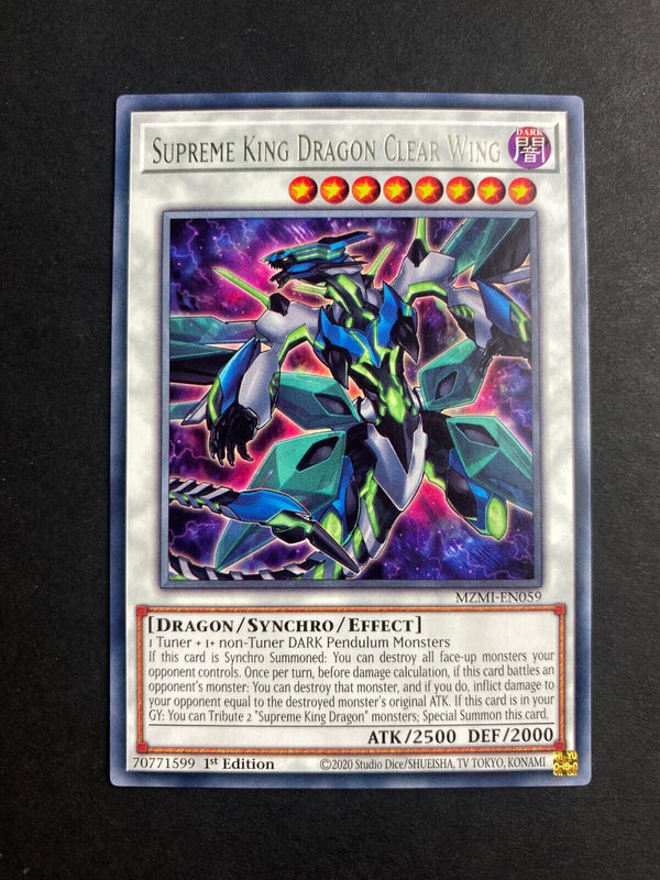 Yugioh Supreme King Dragon Clear Wing MZMI-EN059 Rare 1st Edition VLP/NM