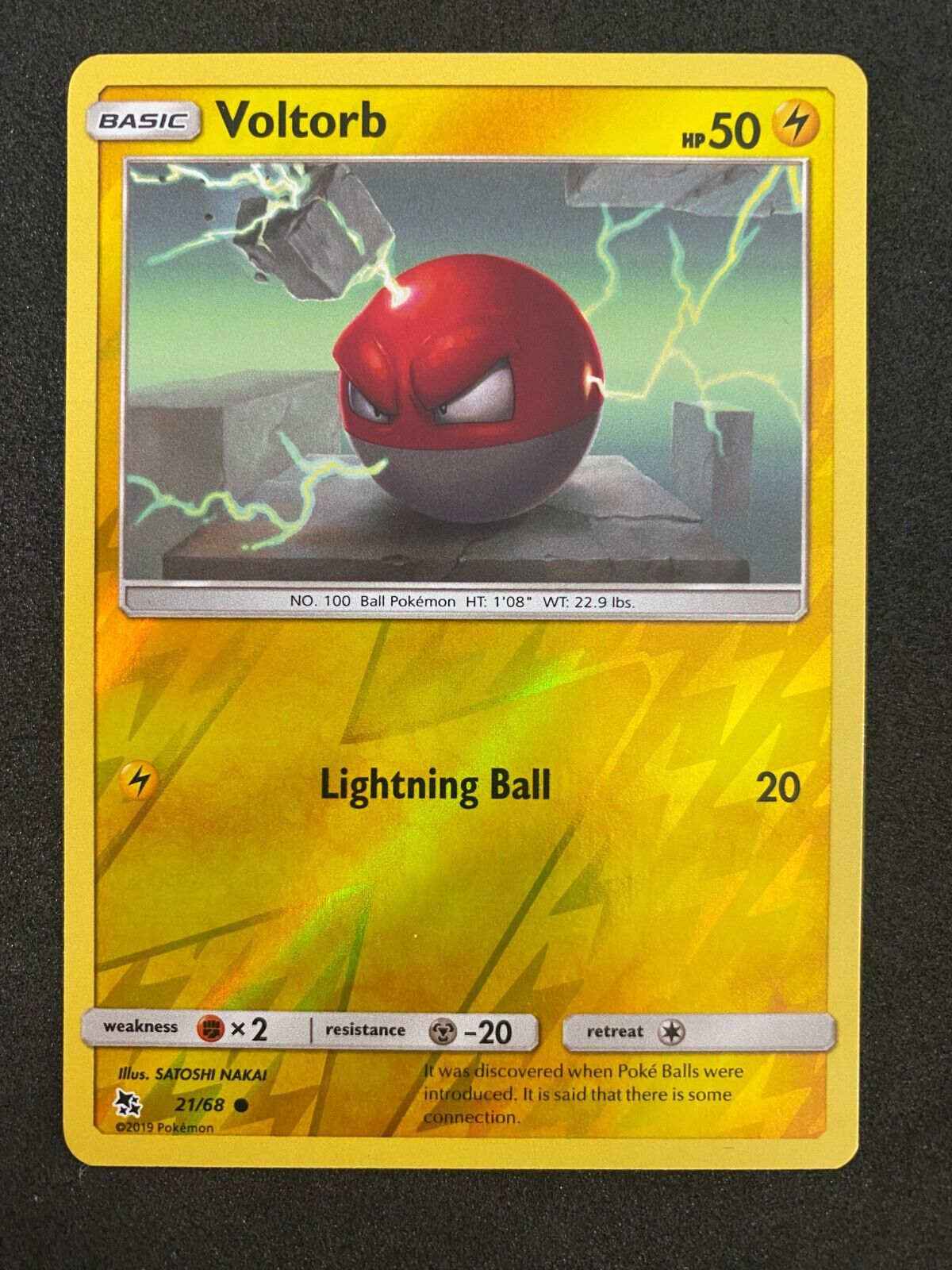 Pokemon Voltorb 21/68 Hidden Fates Reverse Holo NM-MINT