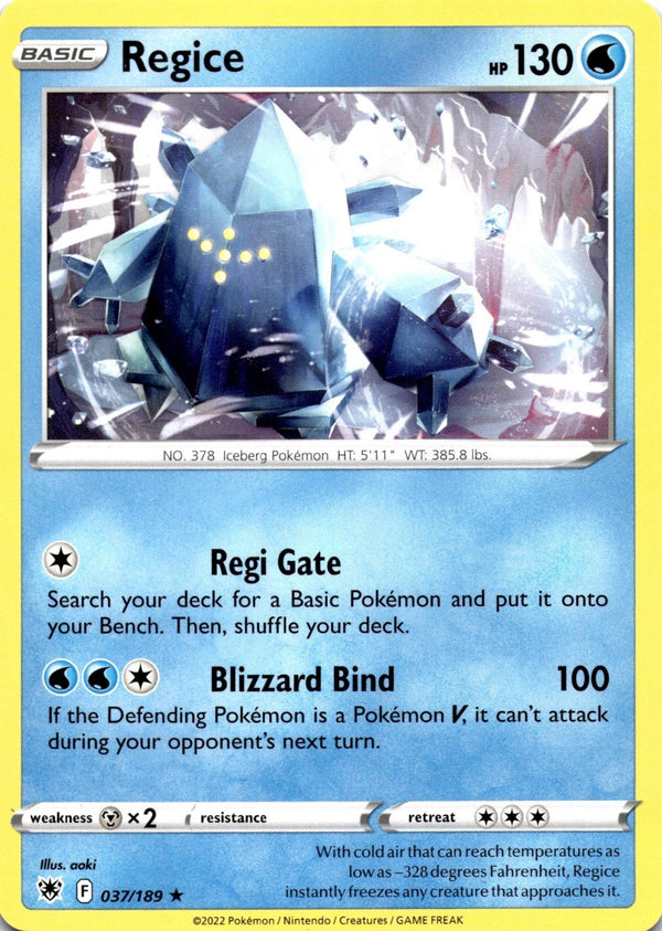 Pokemon Regice 037/189 Astral Radiance Non Holo NM