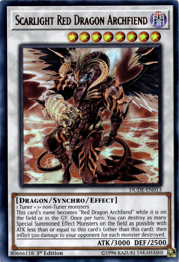 Yugioh Scarlight Red Dragon Archfiend DUDE-EN013 Ultra Rare 1st Edition NM