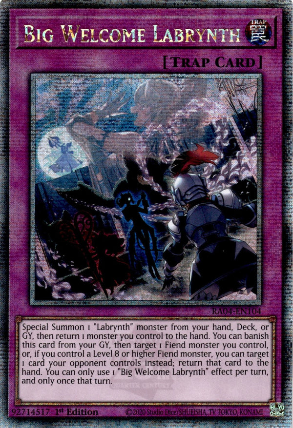 Yugioh Big Welcome Labrynth RA04-EN104 Quarter Century Rare 1st Edition NM