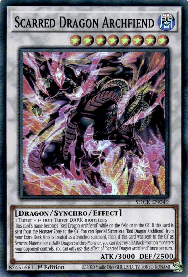 Yugioh Scarred Dragon Archfiend SDCK-EN049 Super Rare 1st Edition NM