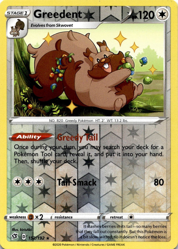Pokemon Greedent 152/192 Rebel Clash Reverse Holo MP
