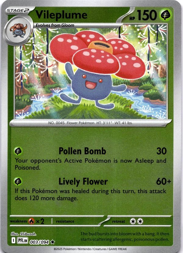 Pokemon Vileplume 003/094 Phantasmal Flames Reverse Holo NM