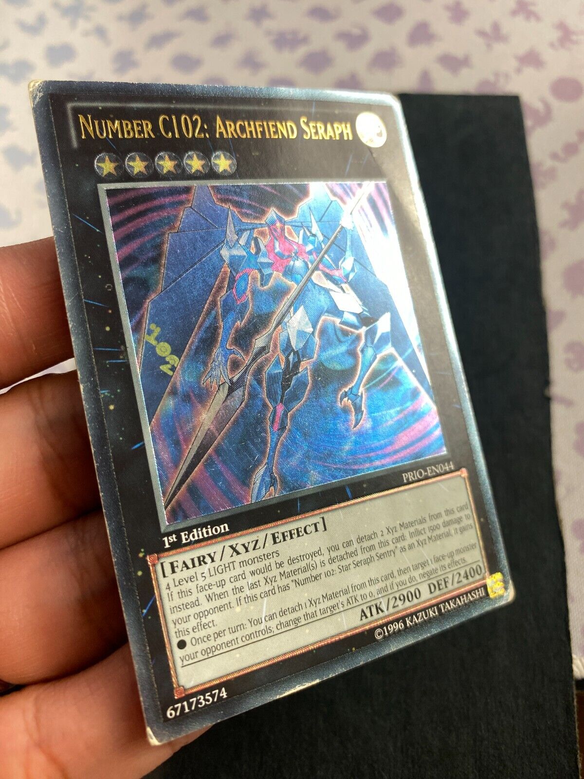 Yugioh Number C102: Archfiend Seraph PRIO-EN044 Ultimate Rare 1st Edition DMG/HP