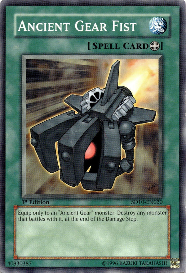 Yugioh Ancient Gear Fist SD10-EN020 Common 1st Edition NM
