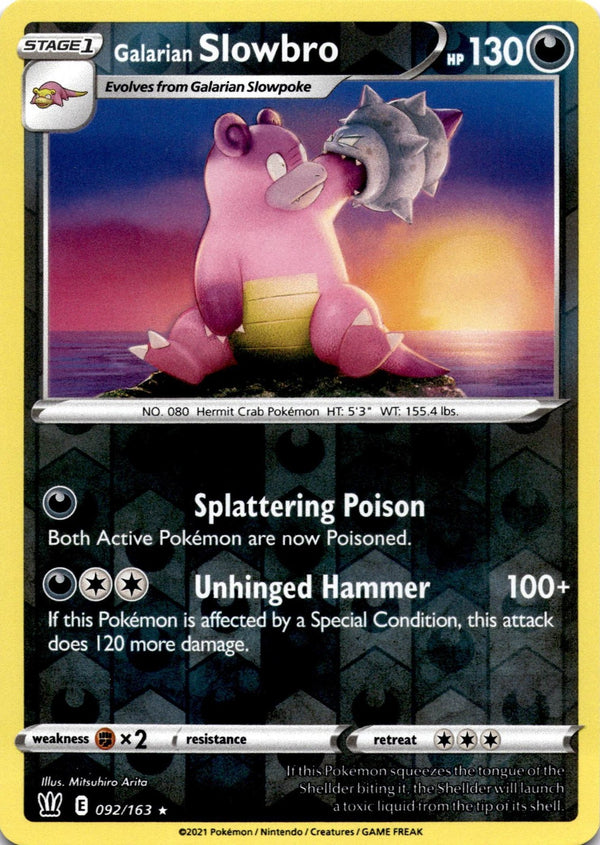 Pokemon Galarian Slowbro 092/163 Battle Styles Reverse Holo NM