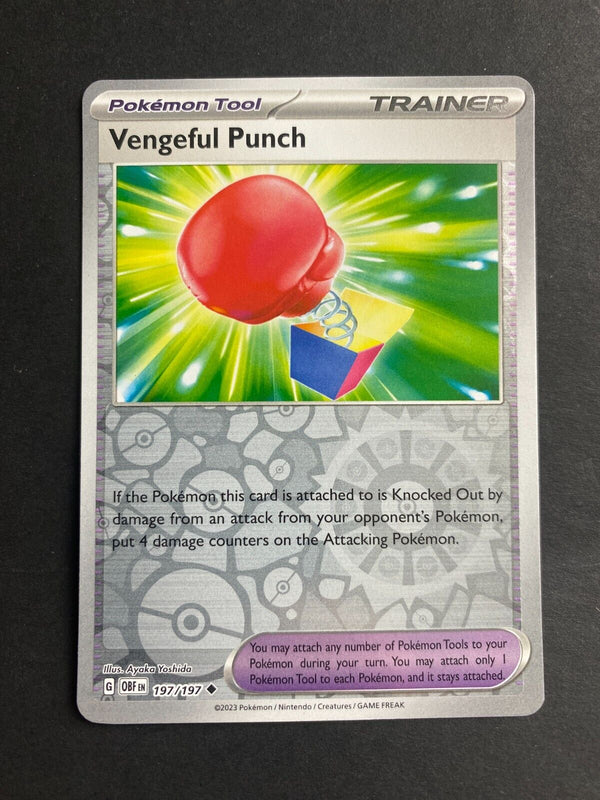 Pokemon Vengeful Punch 197/197 Obsidian Flames Reverse Holo NM