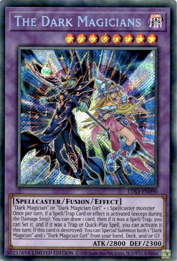 Yugioh The Dark Magicians LDS3-EN090 Secret Rare Limited Edition LP