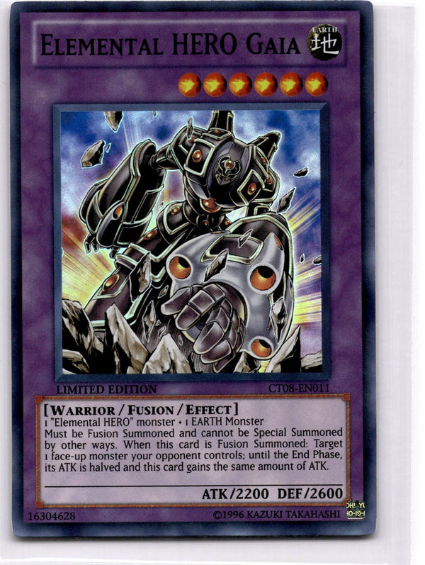 Yugioh Elemental Hero Gaia CT08-EN011 Super Rare Limited Edition LP