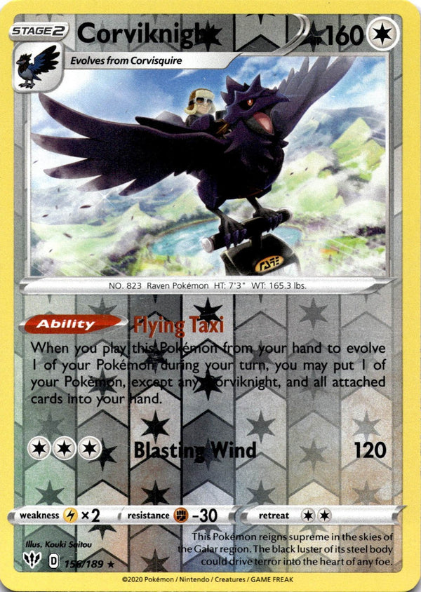 Pokemon Corviknight 156/189 Darkness Ablaze Reverse Holo VLP/NM