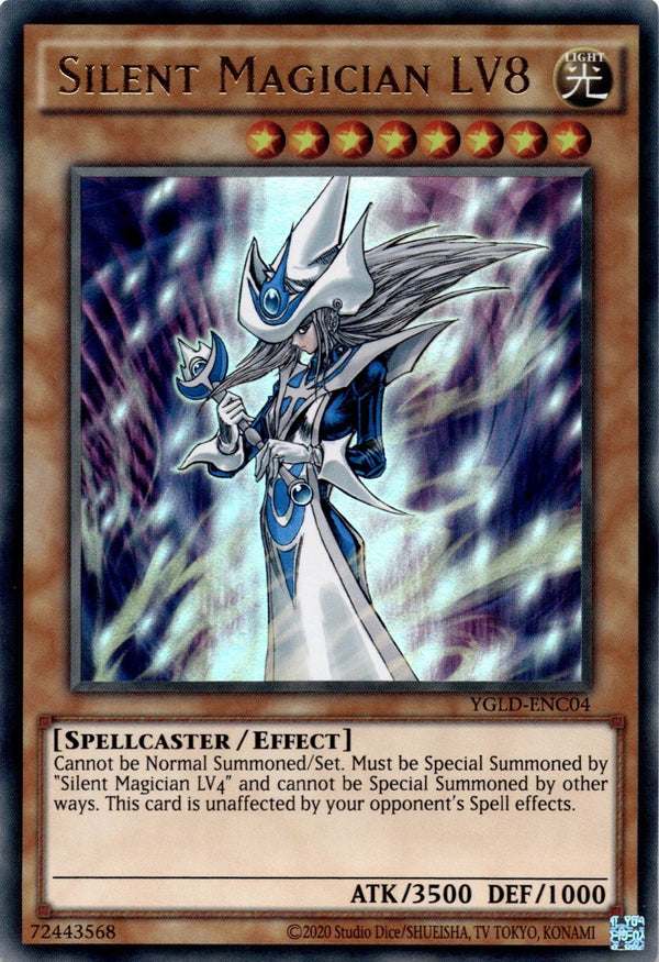 Yugioh Silent Magician LV8 YGLD-ENC04 Ultra Rare Unlimited Edition NM