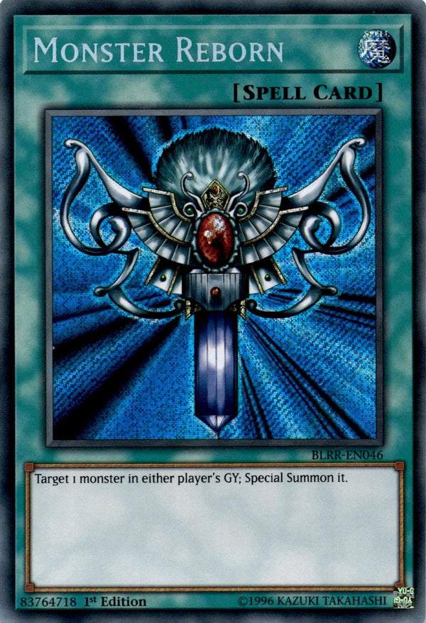 Yugioh Monster Reborn BLRR-EN046 Secret Rare 1st Edition LP
