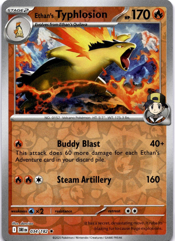 Pokemon Ethan's Typhlosion 034/182 Destined Rivals Reverse Holo NM